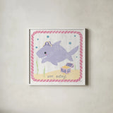 Nautical Friends IV Girly by Moira Hershey. Shown in a crisp white glass frame for a clean and minimalist style. Available as an archival giclee rolled canvas, fine art paper, or poster print. SKU 38383a.