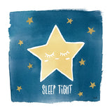 Night Sky Sleep Tight by Moira Hershey. SKU 49900a. Archival Giclee Fine art print for wall decor.