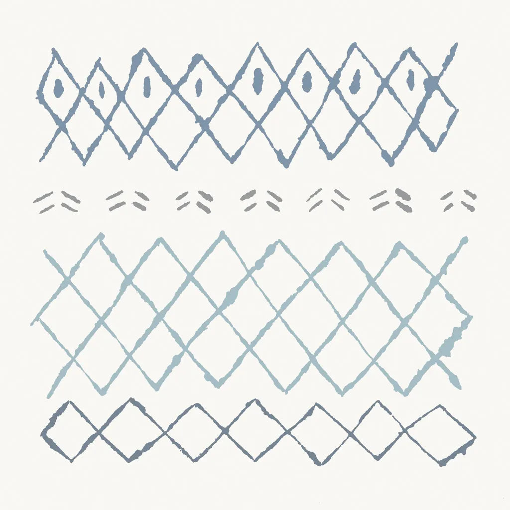 Nordic Vibes I Blue by Moira Hershey. SKU 50075a. Archival Giclee Fine art print for wall decor.