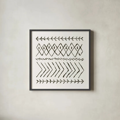 Nordic Vibes II by Moira Hershey. Shown in a sleek black glass frame for a contemporary gallery look. Available as an archival giclee rolled canvas, fine art paper, or poster print. SKU 49123a.