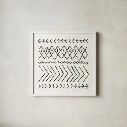 Nordic Vibes II by Moira Hershey. Shown in a crisp white glass frame for a clean and minimalist style. Available as an archival giclee rolled canvas, fine art paper, or poster print. SKU 49123a.