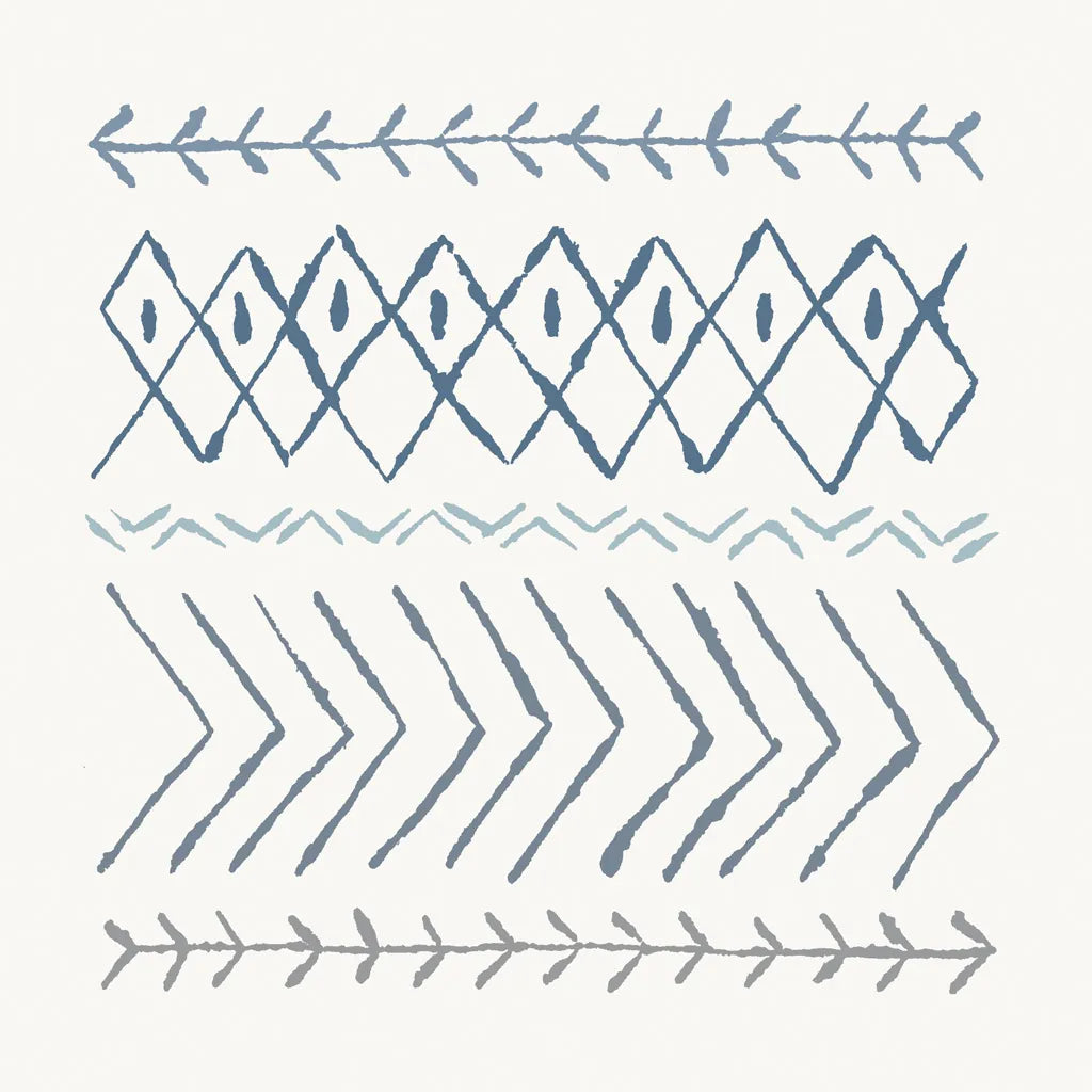 Nordic Vibes II Blue by Moira Hershey. SKU 50076a. Archival Giclee Fine art print for wall decor.