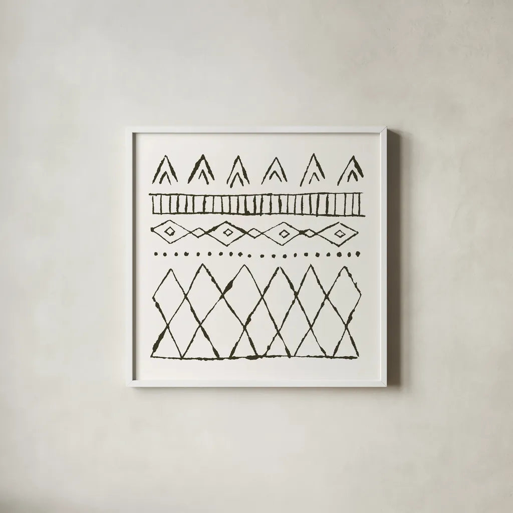 Nordic Vibes III by Moira Hershey. Shown in a crisp white glass frame for a clean and minimalist style. Available as an archival giclee rolled canvas, fine art paper, or poster print. SKU 49124a.