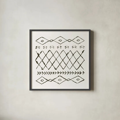 Nordic Vibes IV by Moira Hershey. Shown in a sleek black glass frame for a contemporary gallery look. Available as an archival giclee rolled canvas, fine art paper, or poster print. SKU 49125a.