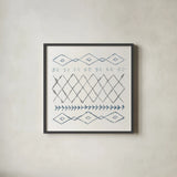 Nordic Vibes IV Blue by Moira Hershey. Shown in a sleek black glass frame for a contemporary gallery look. Available as an archival giclee rolled canvas, fine art paper, or poster print. SKU 50078a.
