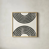 Over the Rainbow BW I by Moira Hershey. Shown in a natural wood glass frame for a timeless modern aesthetic. Available as an archival giclee rolled canvas, fine art paper, or poster print. SKU 53531a.