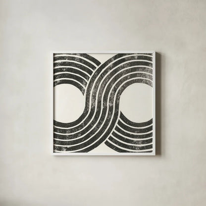 Over the Rainbow BW II by Moira Hershey. Shown in a crisp white glass frame for a clean and minimalist style. Available as an archival giclee rolled canvas, fine art paper, or poster print. SKU 53532a.