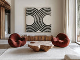 Over the Rainbow BW II by Moira Hershey. Shown as extra-large giant wall art in a modern living room. Available as an archival giclee rolled canvas, fine art paper, or poster print. SKU 53532a.