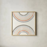 Over the Rainbow I by Moira Hershey. Shown in a natural wood glass frame for a timeless modern aesthetic. Available as an archival giclee rolled canvas, fine art paper, or poster print. SKU 53529a.