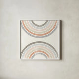 Over the Rainbow I by Moira Hershey. Shown in a crisp white glass frame for a clean and minimalist style. Available as an archival giclee rolled canvas, fine art paper, or poster print. SKU 53529a.