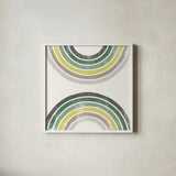Over the Rainbow I Cabana by Moira Hershey. Shown in a crisp white glass frame for a clean and minimalist style. Available as an archival giclee rolled canvas, fine art paper, or poster print. SKU 68246a.