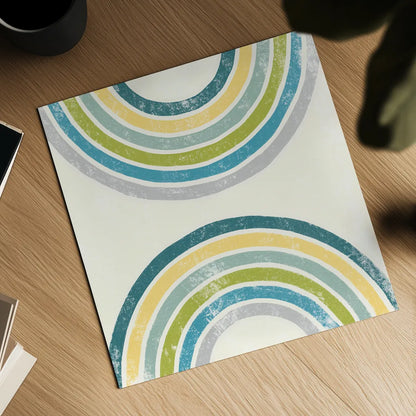 Over the Rainbow I Green by Moira Hershey. Shown as a detailed flat fine art print, highlighting archival giclee quality. Available as an archival giclee rolled canvas, fine art paper, or poster print. SKU 72248a.