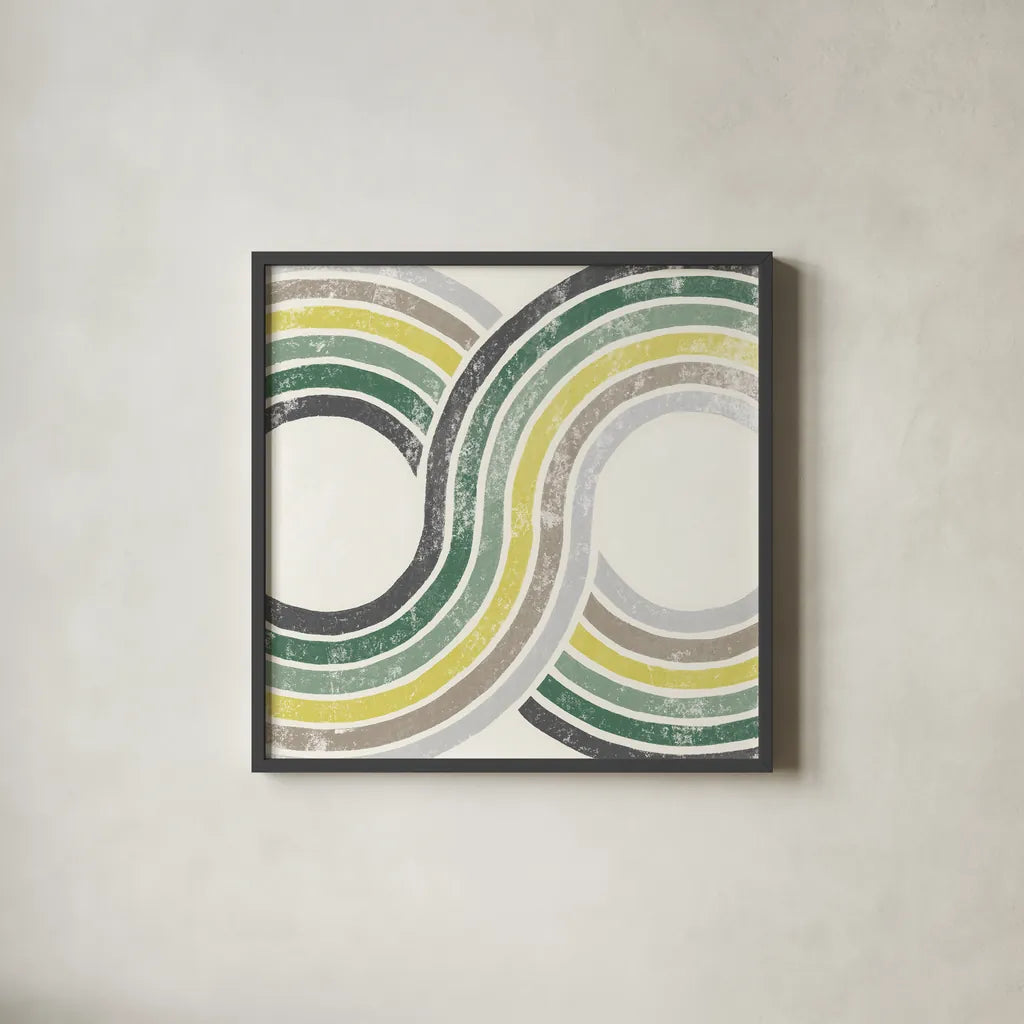 Over the Rainbow II Cabana by Moira Hershey. Shown in a sleek black glass frame for a contemporary gallery look. Available as an archival giclee rolled canvas, fine art paper, or poster print. SKU 68247a.