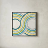 Over the Rainbow II Green by Moira Hershey. Shown in a sleek black glass frame for a contemporary gallery look. Available as an archival giclee rolled canvas, fine art paper, or poster print. SKU 72249a.