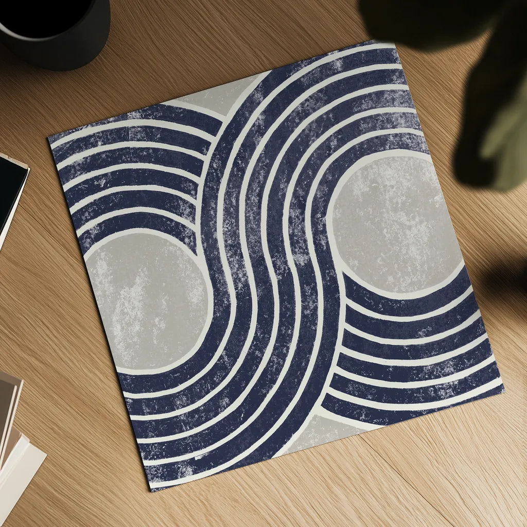 Over the Rainbow II Navy Gray by Moira Hershey. Shown as a detailed flat fine art print, highlighting archival giclee quality. Available as an archival giclee rolled canvas, fine art paper, or poster print. SKU 56163a.