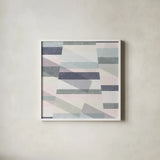 Pastel Reflections II by Moira Hershey. Shown in a crisp white glass frame for a clean and minimalist style. Available as an archival giclee rolled canvas, fine art paper, or poster print. SKU 35538a.