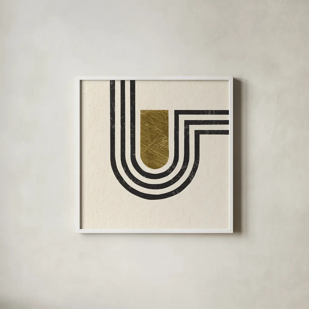 Path I by Moira Hershey. Shown in a crisp white glass frame for a clean and minimalist style. Available as an archival giclee rolled canvas, fine art paper, or poster print. SKU 82819a.