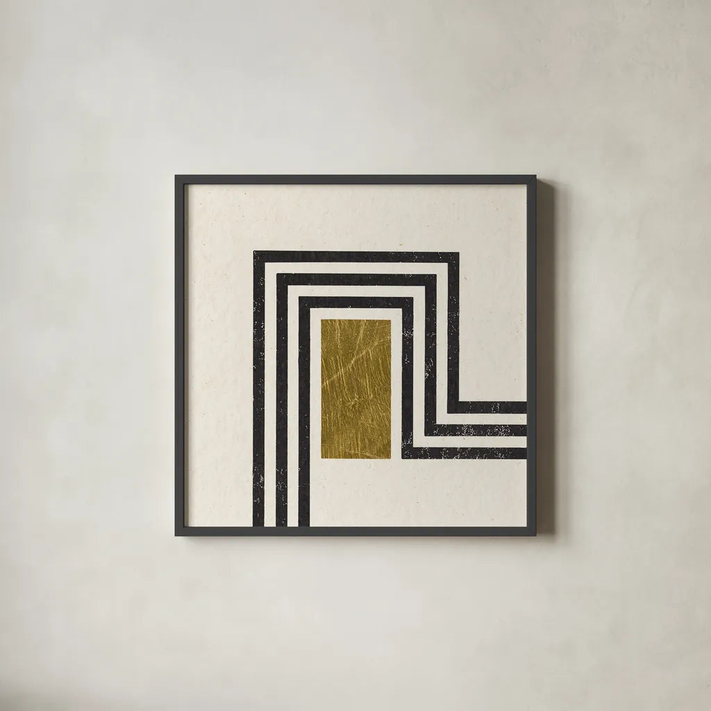 Path II by Moira Hershey. Shown in a sleek black glass frame for a contemporary gallery look. Available as an archival giclee rolled canvas, fine art paper, or poster print. SKU 82820a.