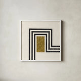Path II by Moira Hershey. Shown in a crisp white glass frame for a clean and minimalist style. Available as an archival giclee rolled canvas, fine art paper, or poster print. SKU 82820a.