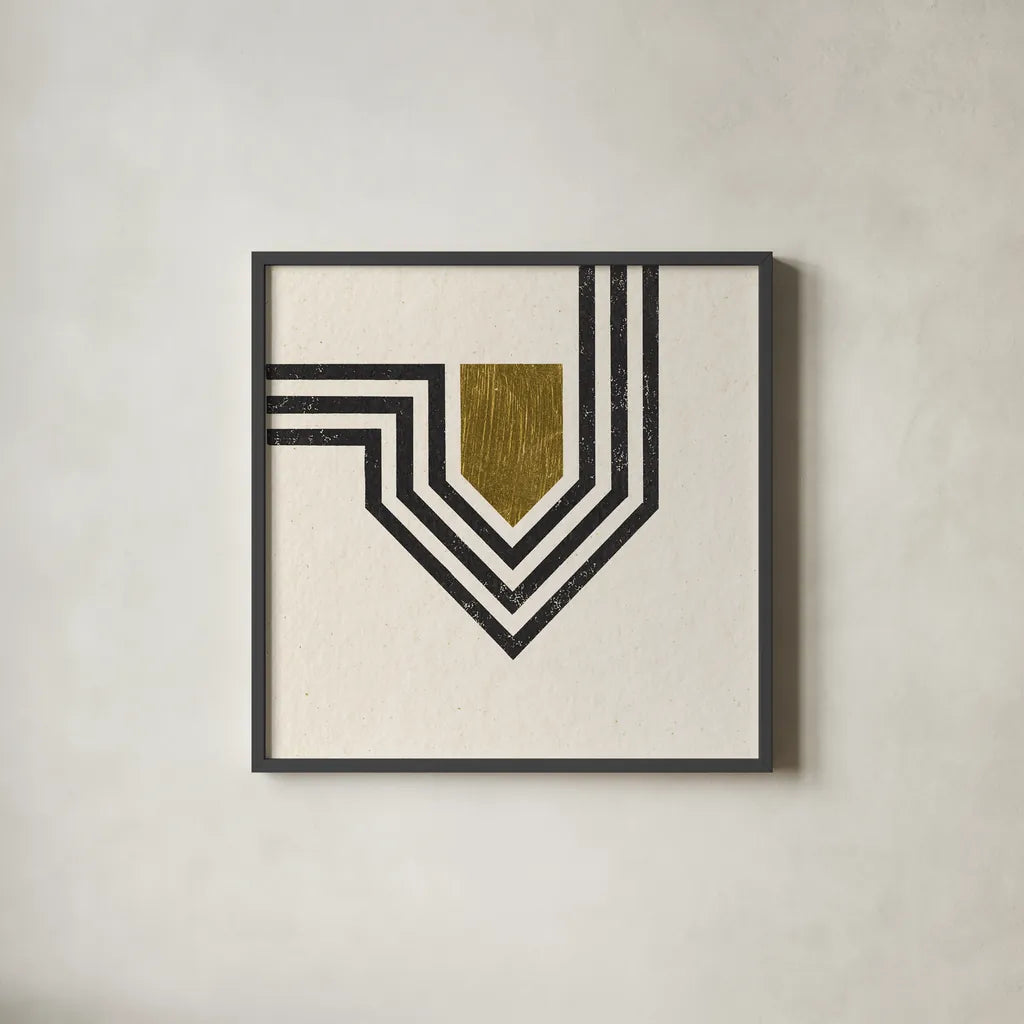 Path III by Moira Hershey. Shown in a sleek black glass frame for a contemporary gallery look. Available as an archival giclee rolled canvas, fine art paper, or poster print. SKU 82821a.