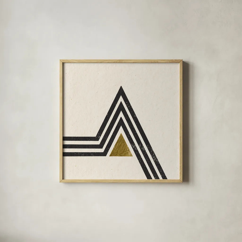 Path IV by Moira Hershey. Shown in a natural wood glass frame for a timeless modern aesthetic. Available as an archival giclee rolled canvas, fine art paper, or poster print. SKU 82822a.