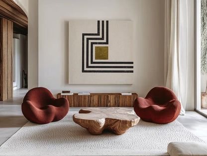 Path IV by Moira Hershey. Shown as extra-large giant wall art in a modern living room. Available as an archival giclee rolled canvas, fine art paper, or poster print. SKU 83584a.