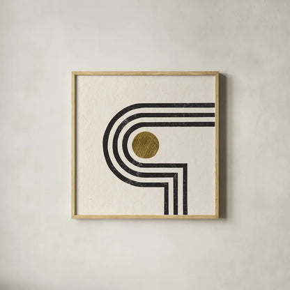 Path IV by Moira Hershey. Shown in a natural wood glass frame for a timeless modern aesthetic. Available as an archival giclee rolled canvas, fine art paper, or poster print. SKU 83585a.