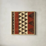 Patterns of the Savanna I by Moira Hershey. Shown in a natural wood glass frame for a timeless modern aesthetic. Available as an archival giclee rolled canvas, fine art paper, or poster print. SKU 10054a.