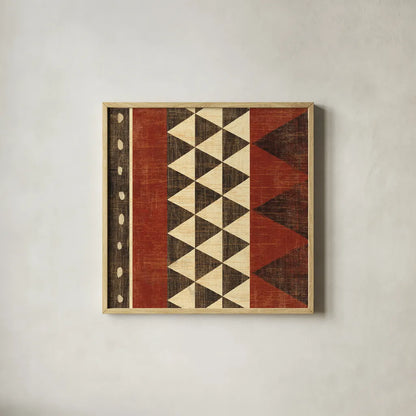 Patterns of the Savanna I by Moira Hershey. Shown in a natural wood glass frame for a timeless modern aesthetic. Available as an archival giclee rolled canvas, fine art paper, or poster print. SKU 10054a.