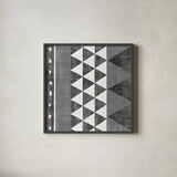 Patterns of the Savanna I BW by Moira Hershey. Shown in a sleek black glass frame for a contemporary gallery look. Available as an archival giclee rolled canvas, fine art paper, or poster print. SKU 38415a.