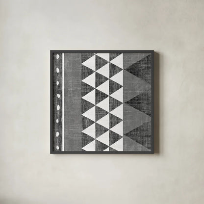 Patterns of the Savanna I BW by Moira Hershey. Shown in a sleek black glass frame for a contemporary gallery look. Available as an archival giclee rolled canvas, fine art paper, or poster print. SKU 38415a.