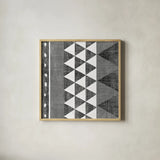 Patterns of the Savanna I BW by Moira Hershey. Shown in a natural wood glass frame for a timeless modern aesthetic. Available as an archival giclee rolled canvas, fine art paper, or poster print. SKU 38415a.