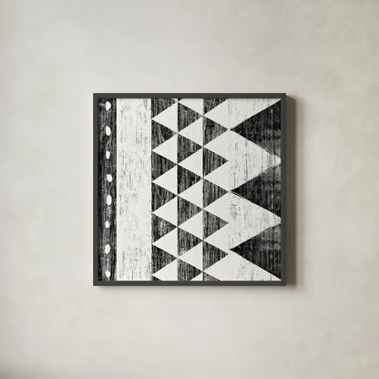 Patterns of the Savanna I No Gray BW by Moira Hershey. Shown in a sleek black glass frame for a contemporary gallery look. Available as an archival giclee rolled canvas, fine art paper, or poster print. SKU 32124a.