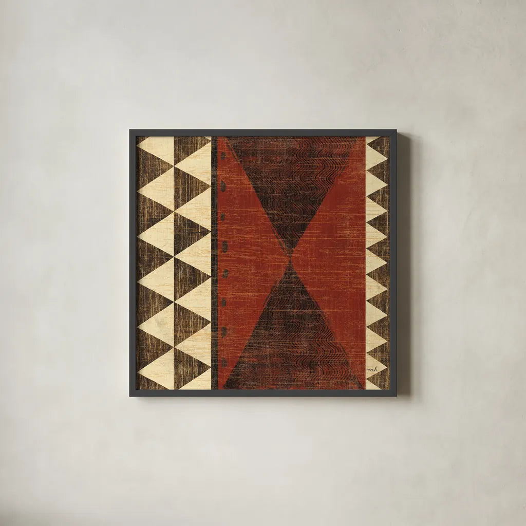 Patterns of the Savanna II by Moira Hershey. Shown in a sleek black glass frame for a contemporary gallery look. Available as an archival giclee rolled canvas, fine art paper, or poster print. SKU 10055a.
