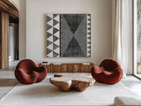 Patterns of the Savanna II BW by Moira Hershey. Shown as extra-large giant wall art in a modern living room. Available as an archival giclee rolled canvas, fine art paper, or poster print. SKU 38417a.
