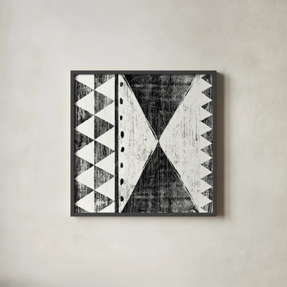 Patterns of the Savanna II No Gray BW by Moira Hershey. Shown in a sleek black glass frame for a contemporary gallery look. Available as an archival giclee rolled canvas, fine art paper, or poster print. SKU 32125a.