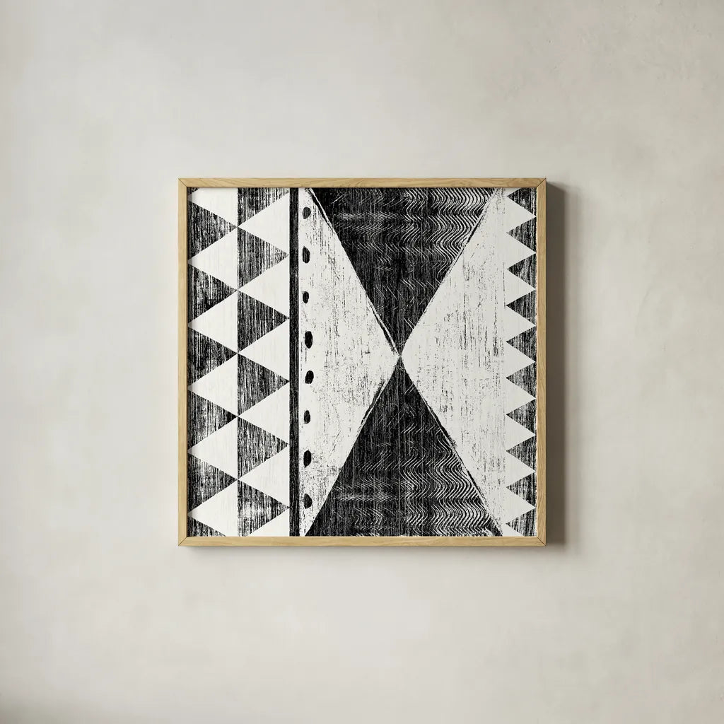 Patterns of the Savanna II No Gray BW by Moira Hershey. Shown in a natural wood glass frame for a timeless modern aesthetic. Available as an archival giclee rolled canvas, fine art paper, or poster print. SKU 32125a.