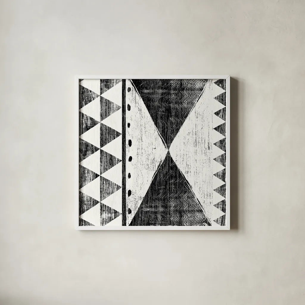 Patterns of the Savanna II No Gray BW by Moira Hershey. Shown in a crisp white glass frame for a clean and minimalist style. Available as an archival giclee rolled canvas, fine art paper, or poster print. SKU 32125a.