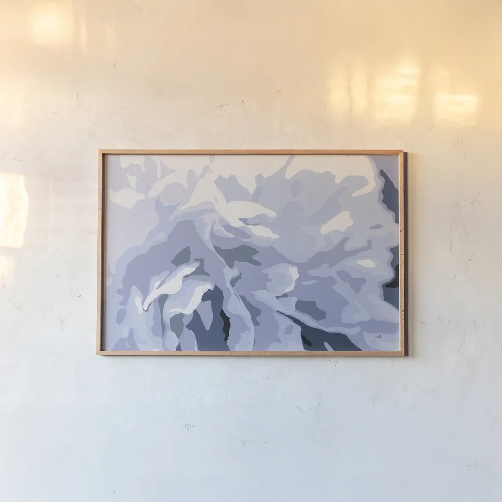 Peony Delight by Moira Hershey. shown as a paper print in a natural frame. Available as a archival giclee rolled canvas, fine art paper, or poster print. SKU 46689i.