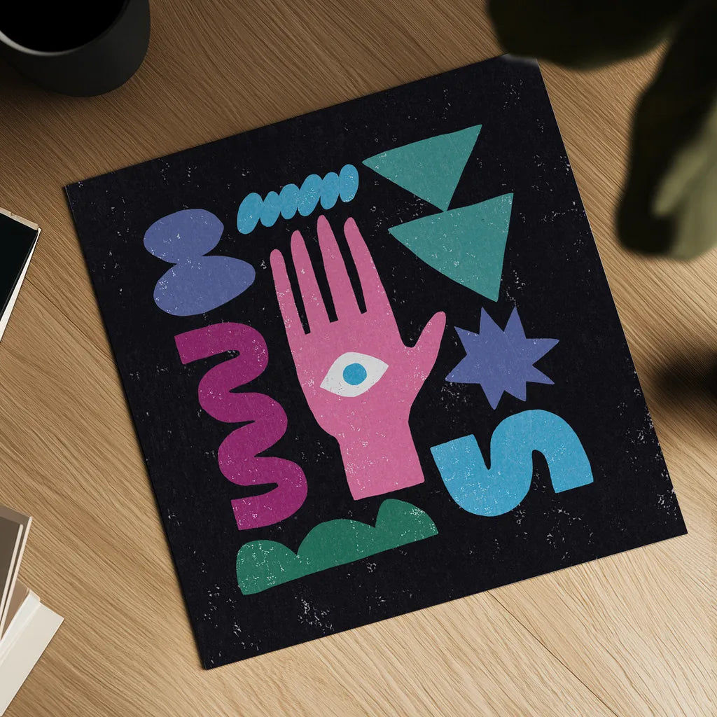 Primitive I by Moira Hershey. Shown as a detailed flat fine art print, highlighting archival giclee quality. Available as an archival giclee rolled canvas, fine art paper, or poster print. SKU 83568a.