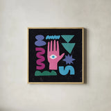 Primitive I by Moira Hershey. Shown in a natural wood glass frame for a timeless modern aesthetic. Available as an archival giclee rolled canvas, fine art paper, or poster print. SKU 83568a.