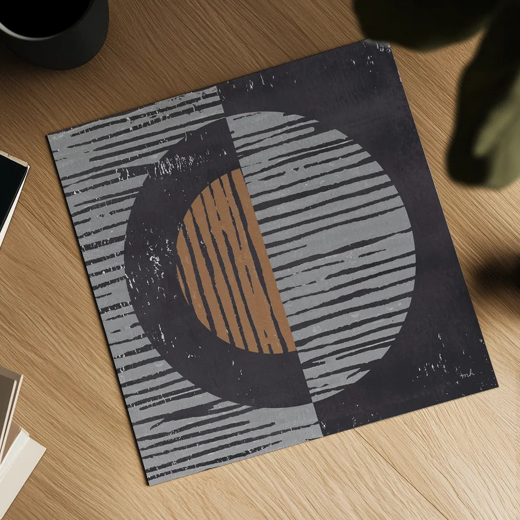 Primitive I Gray by Moira Hershey. Shown as a detailed flat fine art print, highlighting archival giclee quality. Available as an archival giclee rolled canvas, fine art paper, or poster print. SKU 66743a.