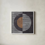 Primitive I Gray by Moira Hershey. Shown in a crisp white glass frame for a clean and minimalist style. Available as an archival giclee rolled canvas, fine art paper, or poster print. SKU 66743a.