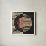 Primitive I Terra Cotta by Moira Hershey. Shown in a crisp white glass frame for a clean and minimalist style. Available as an archival giclee rolled canvas, fine art paper, or poster print. SKU 59456a.