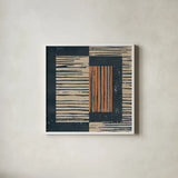 Primitive II by Moira Hershey. Shown in a crisp white glass frame for a clean and minimalist style. Available as an archival giclee rolled canvas, fine art paper, or poster print. SKU 55291a.