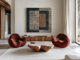 Primitive II by Moira Hershey. Shown as extra-large giant wall art in a modern living room. Available as an archival giclee rolled canvas, fine art paper, or poster print. SKU 55291a.