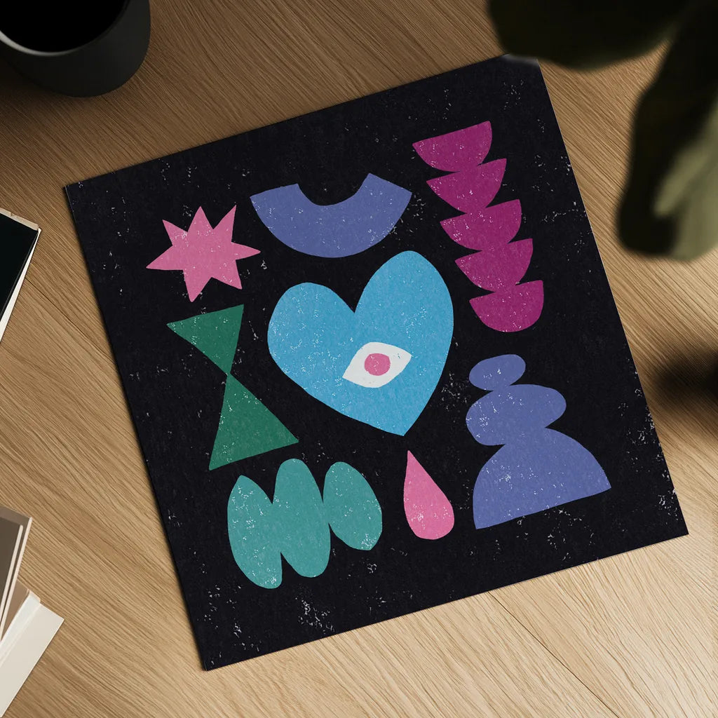 Primitive II by Moira Hershey. Shown as a detailed flat fine art print, highlighting archival giclee quality. Available as an archival giclee rolled canvas, fine art paper, or poster print. SKU 83569a.