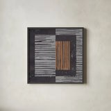 Primitive II Gray by Moira Hershey. Shown in a sleek black glass frame for a contemporary gallery look. Available as an archival giclee rolled canvas, fine art paper, or poster print. SKU 66744a.