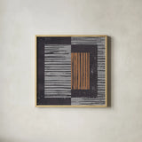 Primitive II Gray by Moira Hershey. Shown in a natural wood glass frame for a timeless modern aesthetic. Available as an archival giclee rolled canvas, fine art paper, or poster print. SKU 66744a.