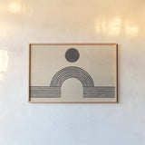 Rainbow Bridge by Moira Hershey. shown as a paper print in a natural frame. Available as a archival giclee rolled canvas, fine art paper, or poster print. SKU 56294i.